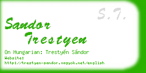 sandor trestyen business card